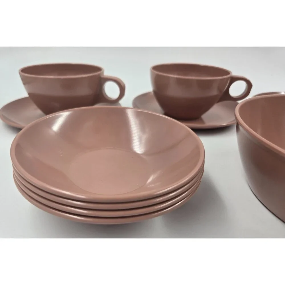 Melmac  VTG  Melamine Brown Serving Dip Berry Bowls 5